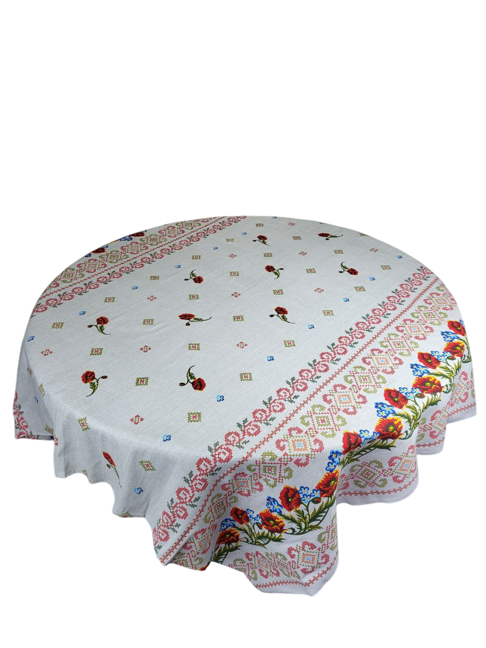 Скатерть в украинском стиле с маками 150x165 см (1619)