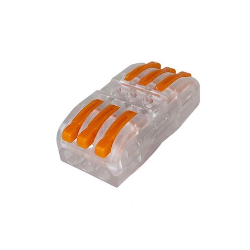 Клемма проходная Tactix 0,08-4 мм2 32А 3х1-3х1 одинарная 39,3х18х14,5 мм Оранжевый (KV313T)