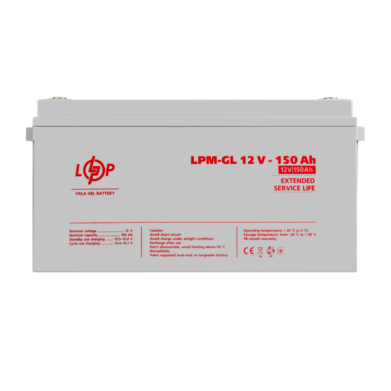 Аккумулятор гелевый LPM-GL 12V-150 Ah