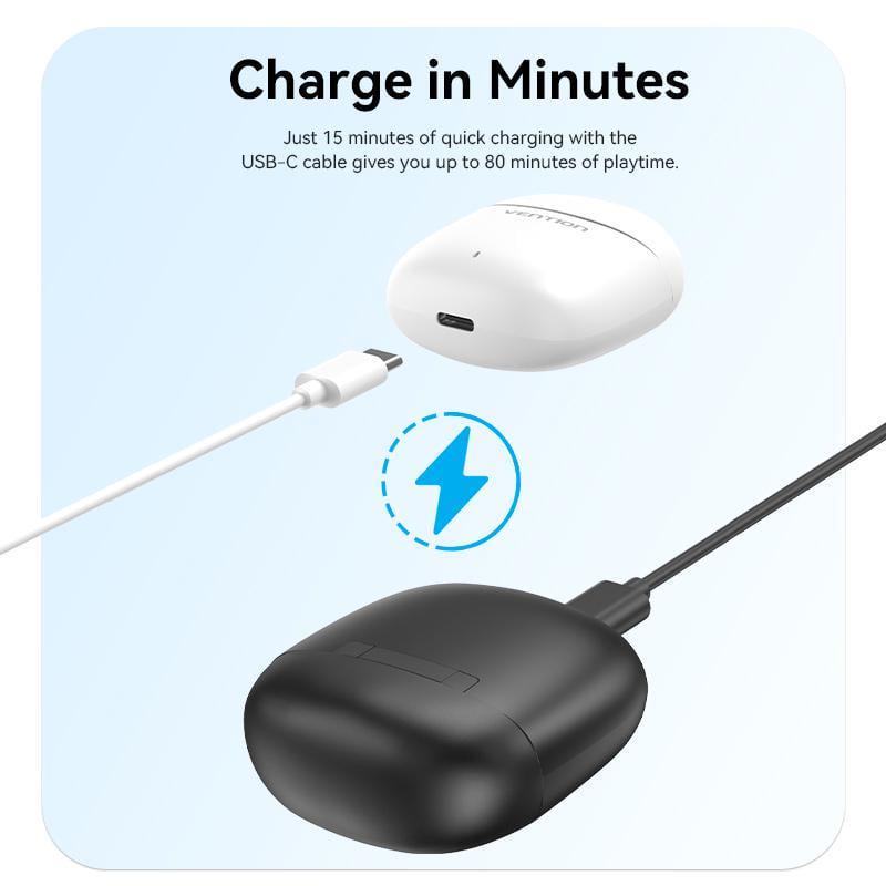 Навушники бездротові Vention Elf E02 Bluetooth 5.3 TWS 13 мм 22 год відтверення AAC/SBC Hi-Fi IPX4 Чорний (NBGB0) - фото 10 Навушники бездротові Vention Elf E02 Bluetooth 5.3 TWS 13 мм 22 год відтверення AAC/SBC Hi-Fi IPX4 Чорний (NBGB0) - фото 10