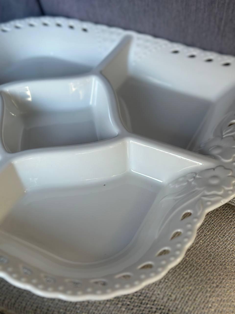 Менажниця TS Kitchen керамічна 32,5 см 5 секцій Білий (24628255) - фото 6 Менажниця TS Kitchen керамічна 32,5 см 5 секцій Білий (24628255) - фото 6