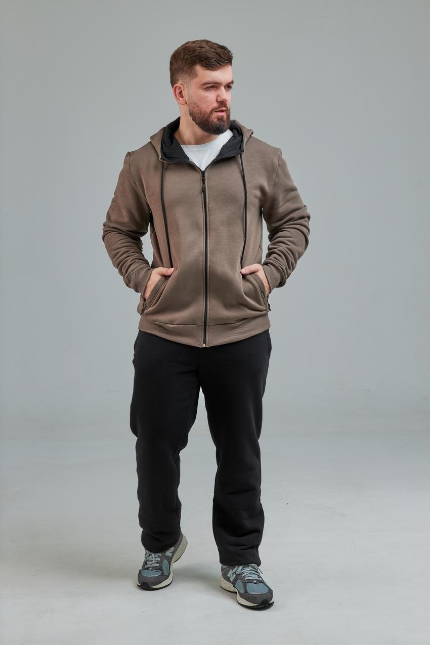 Кофта мужская М0168.4 L Бежево-серый (623-1-62)