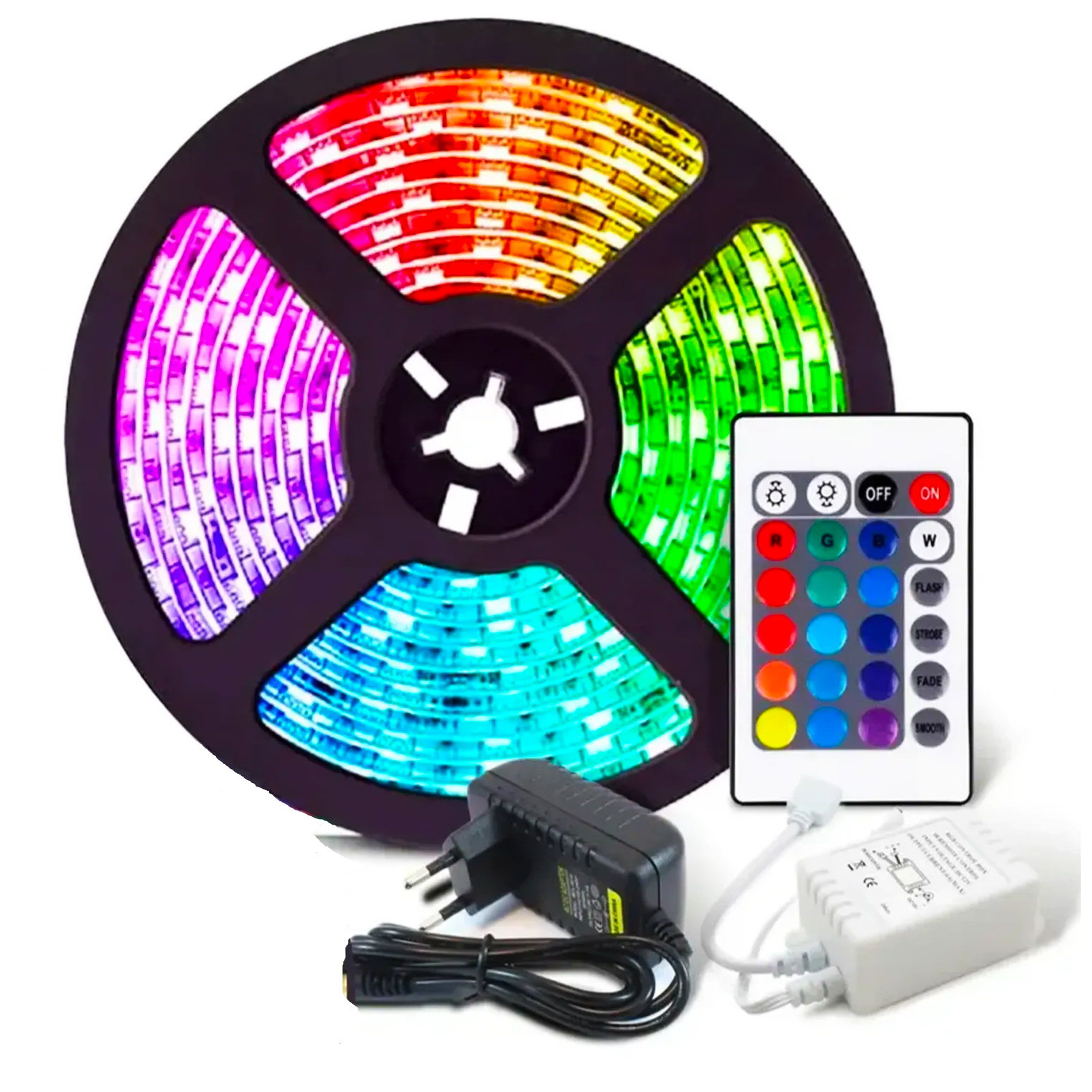 Лента Led 5 м 5050 RGB с блоком и пультом управления (234561214)