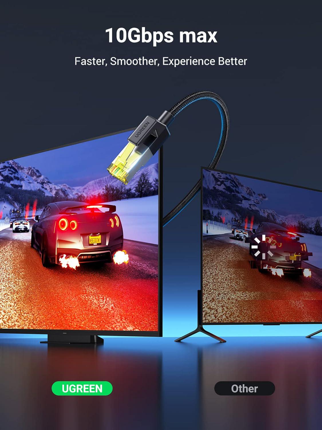 Кабель мережевий Ugreen 7 10 гбіт/с 10 м Чорний (30791) - фото 4