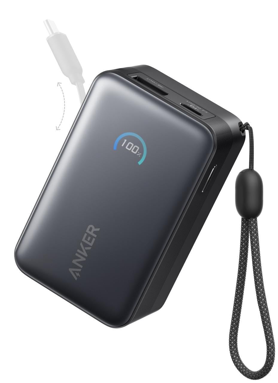 Портативний зарядний пристрій Anker Nano 10000 mAh 45W Built-In USB-C Cable чорний (7206698)