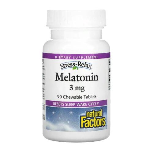 Мелатонин для сна Natural Factors Stress-Relax Melatonin 3 мг 90 Chewable Tabs