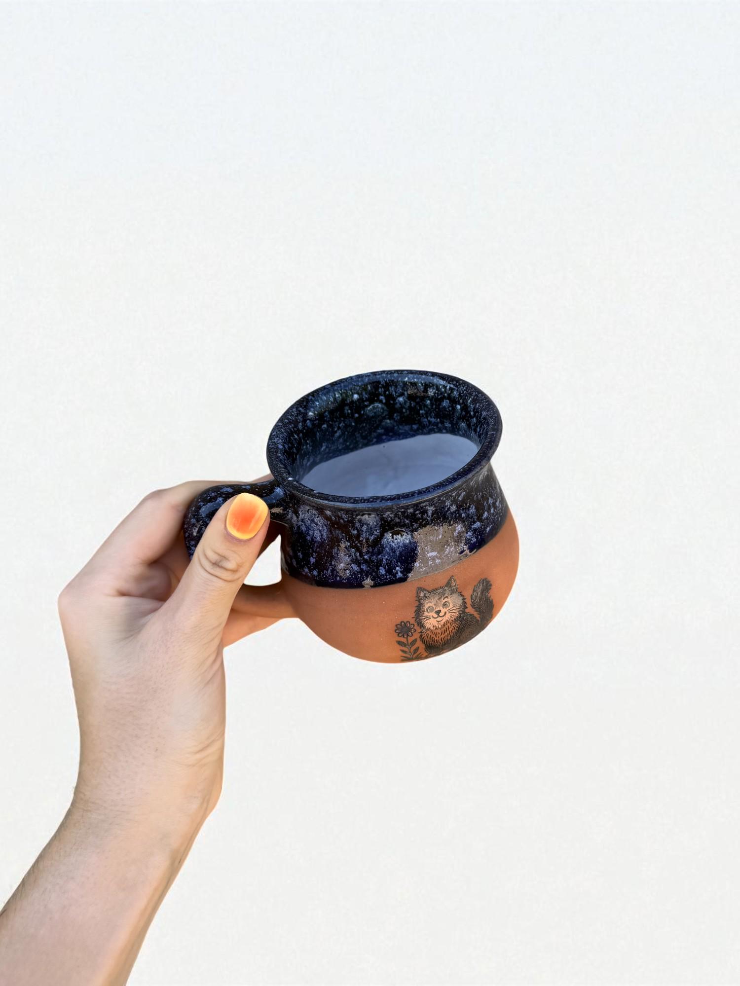 Чашка ручной работы "Котик" 450 мл (28833639) - фото 4