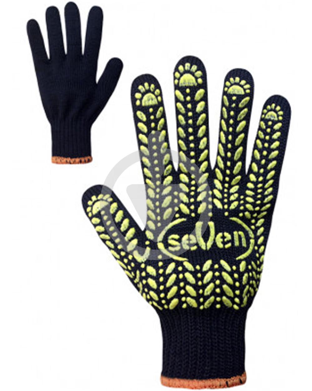 Перчатки трикотажные с ПВХ точкой Seven XL Черный (13474605) Перчатки трикотажные с ПВХ точкой Seven XL Черный (13474605)