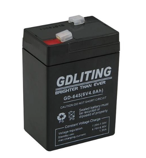 Аккумулятор для торгового веса GDLITE GD-640 6V 4A Черный (27419345) Аккумулятор для торгового веса GDLITE GD-640 6V 4A Черный (27419345)