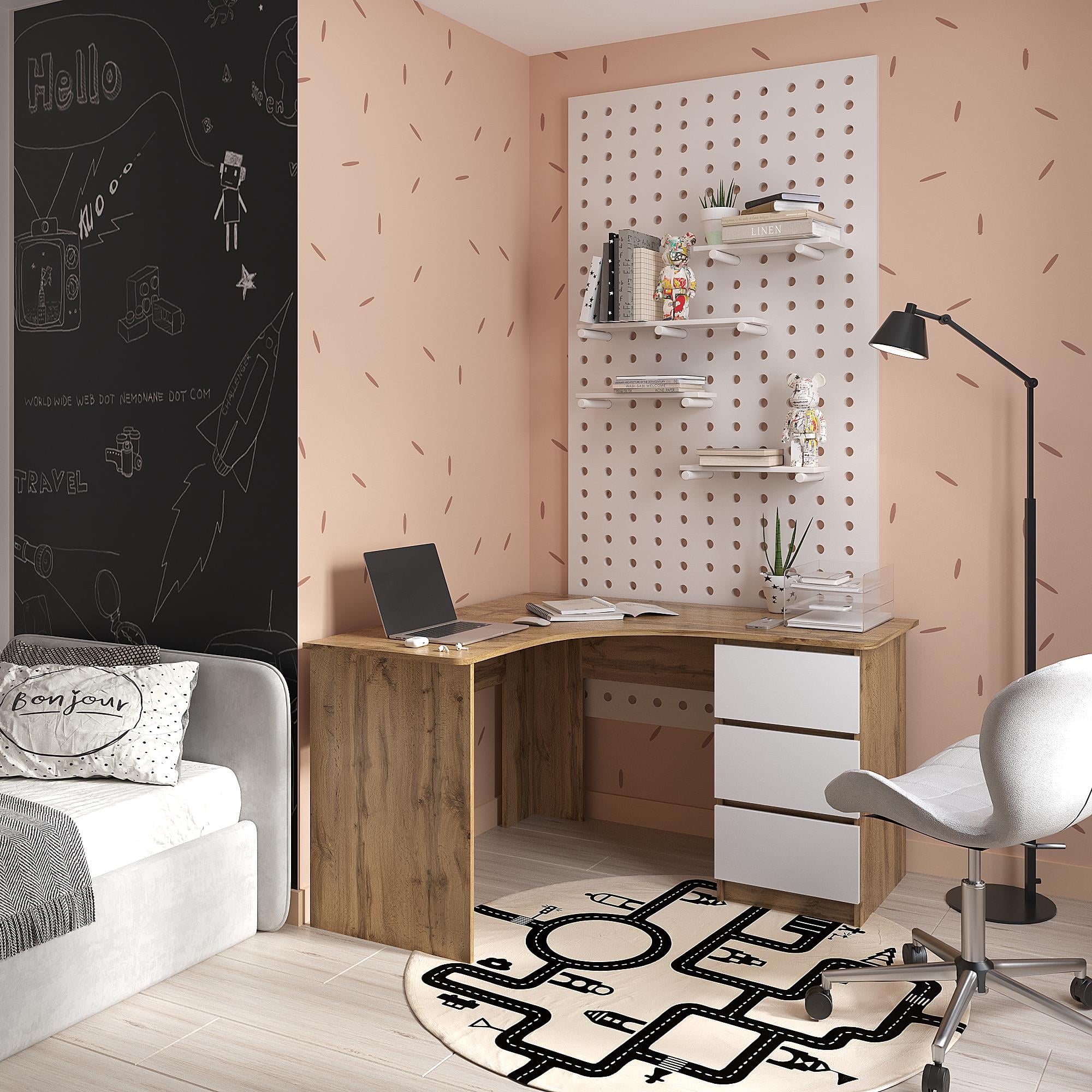 Стол письменный угловой СП-У-стиль 750х1200х1300 мм Дуб Тахо/Белый