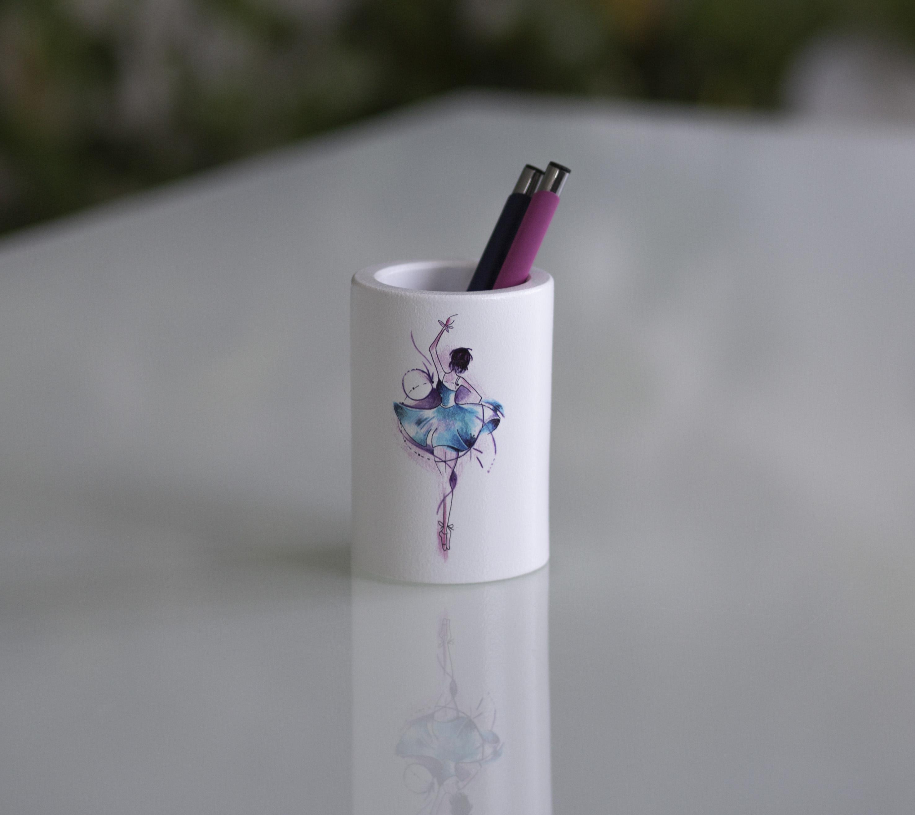 Підставка-органайзер/склянка для канцелярії CUTE Elongate Ballerina White