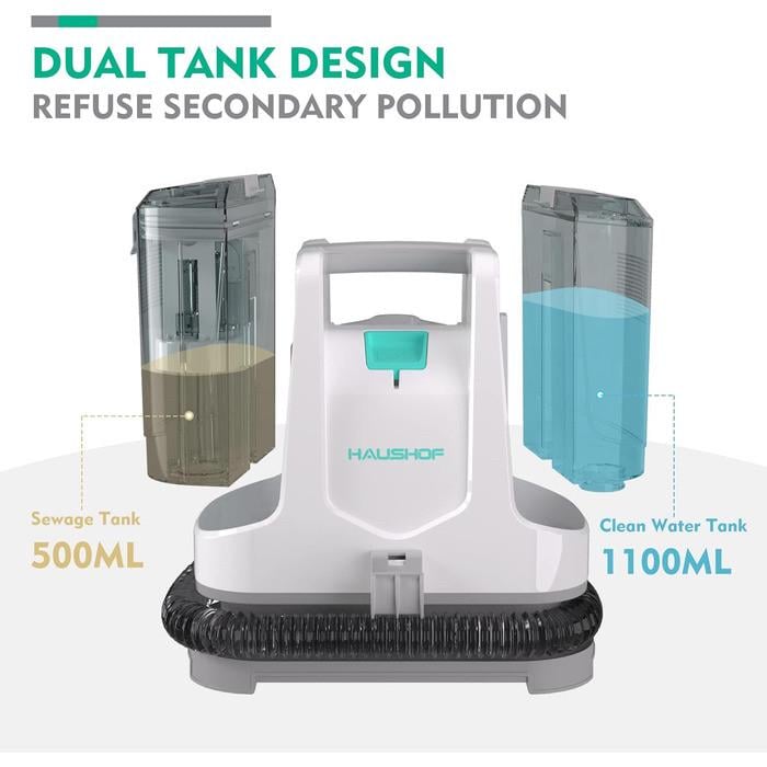 Пылесос моющий HAUSHOF YLW6336 для ковров мебели и авто 400 Вт Бело-серый - фото 2