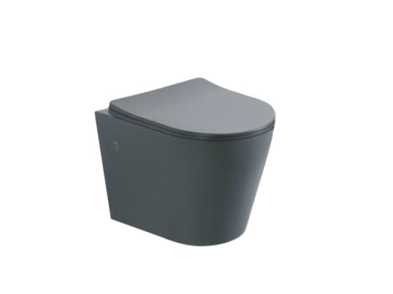 Унитаз подвесной Asignatura Axiom Rimless с сиденьем Серый матовый (97802806)