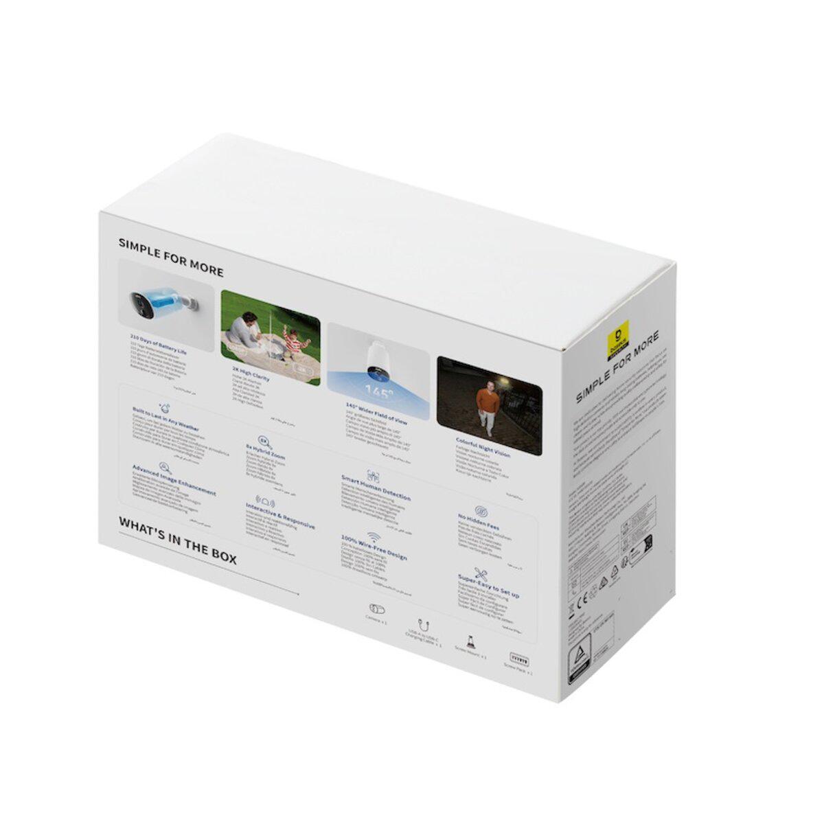 Камера IP відеоспостереження Baseus Security B1 Outdoor Camera 2K 7800 mAh 2304х1296 White (S0SV002130) - фото 8 Камера IP відеоспостереження Baseus Security B1 Outdoor Camera 2K 7800 mAh 2304х1296 White (S0SV002130) - фото 8