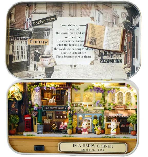 Румбокс в металлическом ящике Уголок счастья DIY House Roombox In a happy corner 4005 (1042)