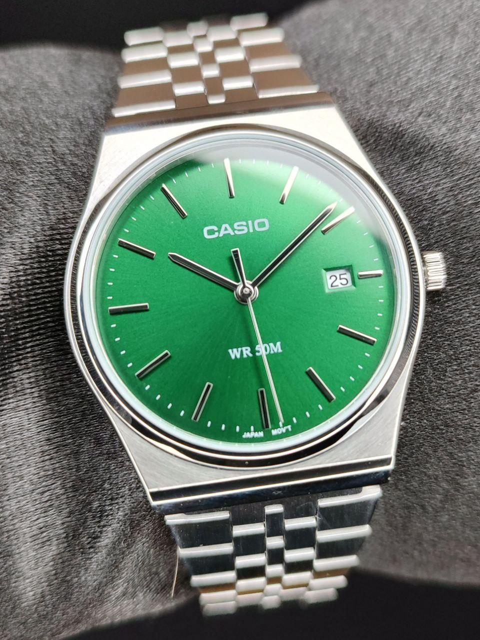 Наручные часы мужские Casio MTP-B145D-3A Timeless Collection со стальным корпусом Зеленый (2676569755)