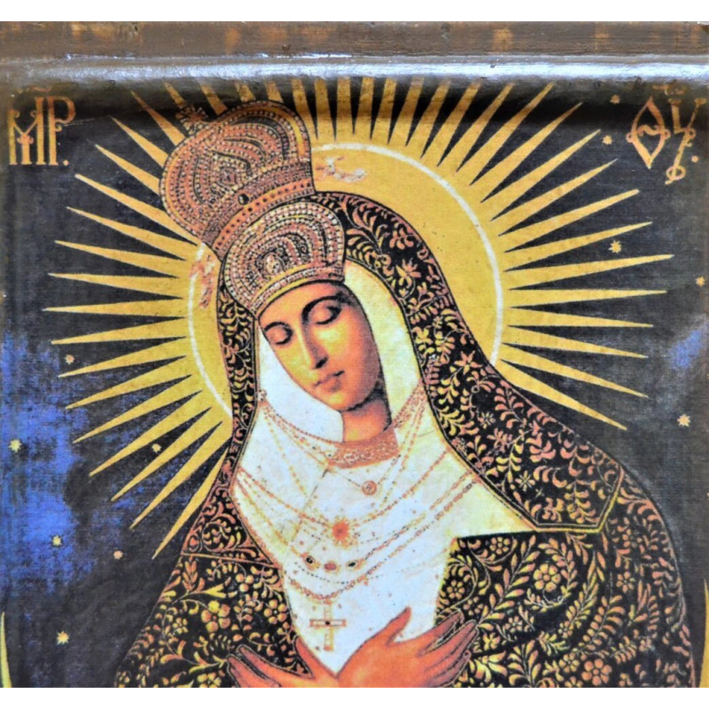 Ікона Пресвята Богородиця Остробрамська на дереві 30х38 см (102-0055в) - фото 4 Ікона Пресвята Богородиця Остробрамська на дереві 30х38 см (102-0055в) - фото 4