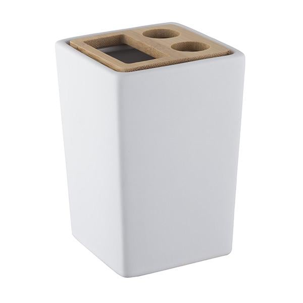 Стакан для зубних щіток Bisk PURE кераміка 11х7,5 см Білий (06578)