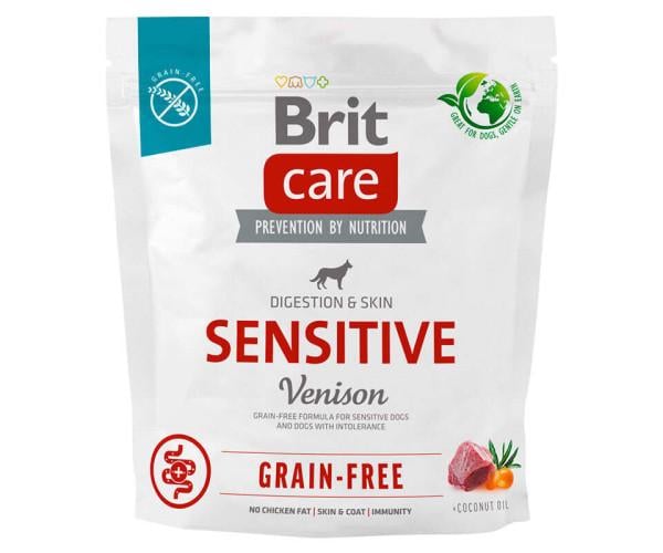 Корм сухий із чутливим травленням Brit Care Dog Grain-free Sensitive з оленіною для собак беззерновою 1 кг