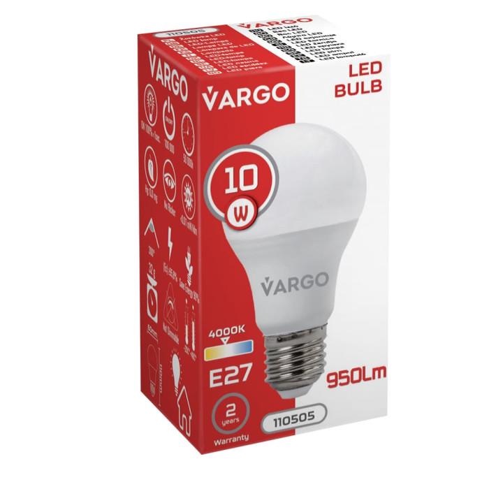 Лампа VARGO LED A60 10W E27 4000K 950lm (110505) - фото 4 Лампа VARGO LED A60 10W E27 4000K 950lm (110505) - фото 4