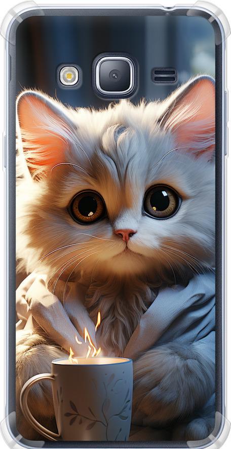 Чехол на Samsung Galaxy J3 Duos (2016) J320H White cat (5646sp-265-42517)