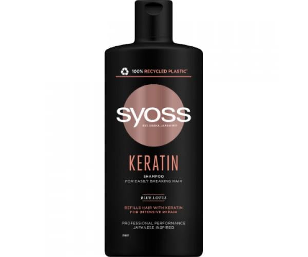 Шампунь Syoss Keratin з блакитним лотосом для ламкого волосся 440 мл (9000101277050)