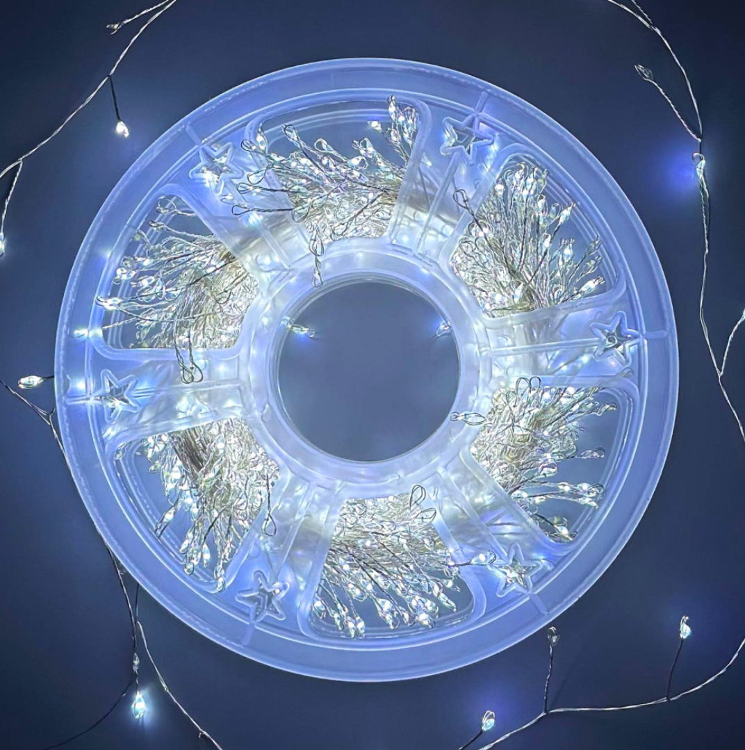 Гирлянда светодиодная Роса 900LED 8 режимов с пультом 30 м Белый (30078576)