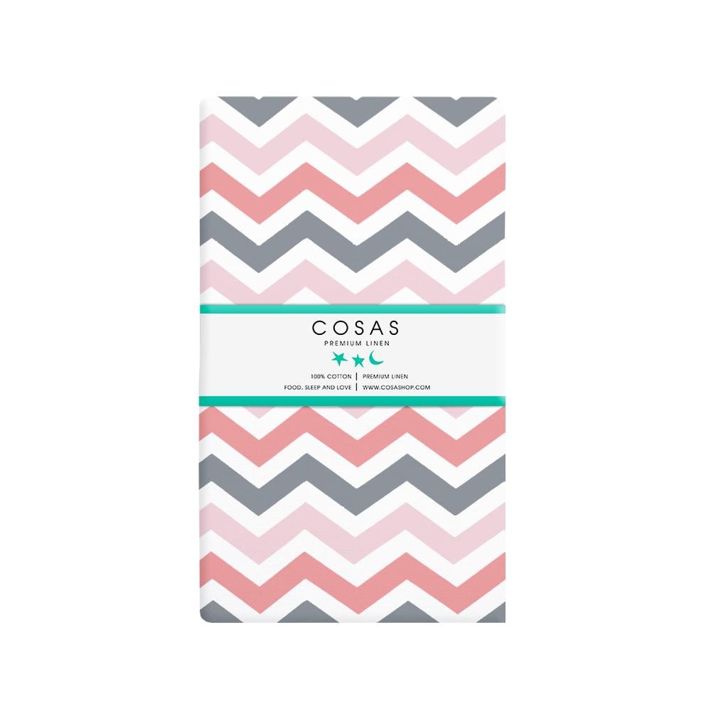 Набор детских простыней COSAS на резинке White/Zigzag grey rose (4822052056882)