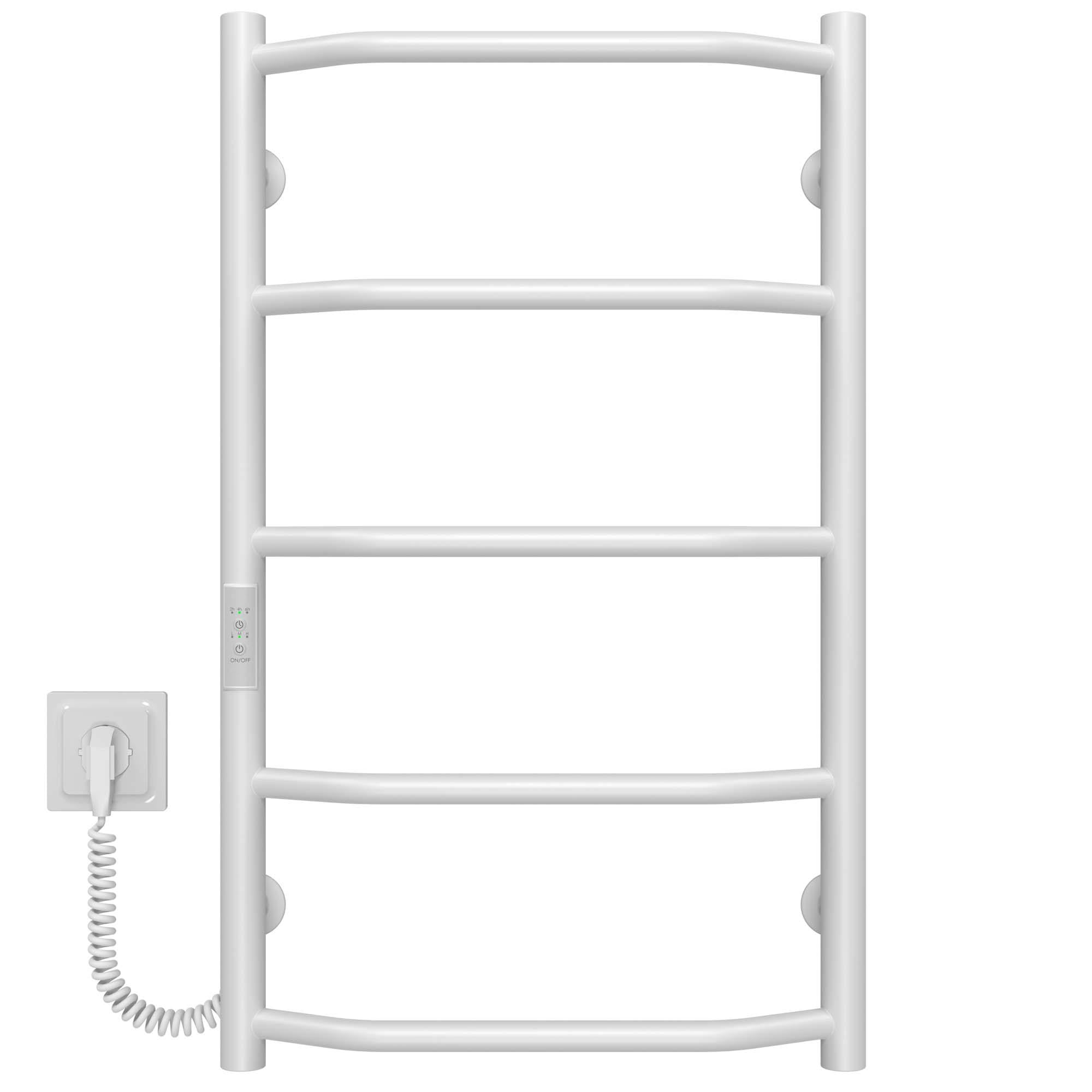 Полотенцесушитель электрический Deffi Трапеция П5 WD03 левое подключение нержавеющая сталь 400х700 мм Белый (C.TR.70.40.5.E.W.L.3)