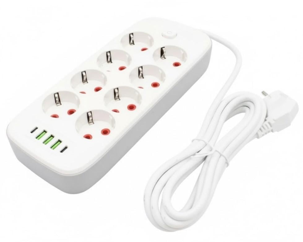 Переноска Power Socket 5 м 8 розеток 3 USB порти 2500W (2104618792) - фото 5 Переноска Power Socket 5 м 8 розеток 3 USB порти 2500W (2104618792) - фото 5