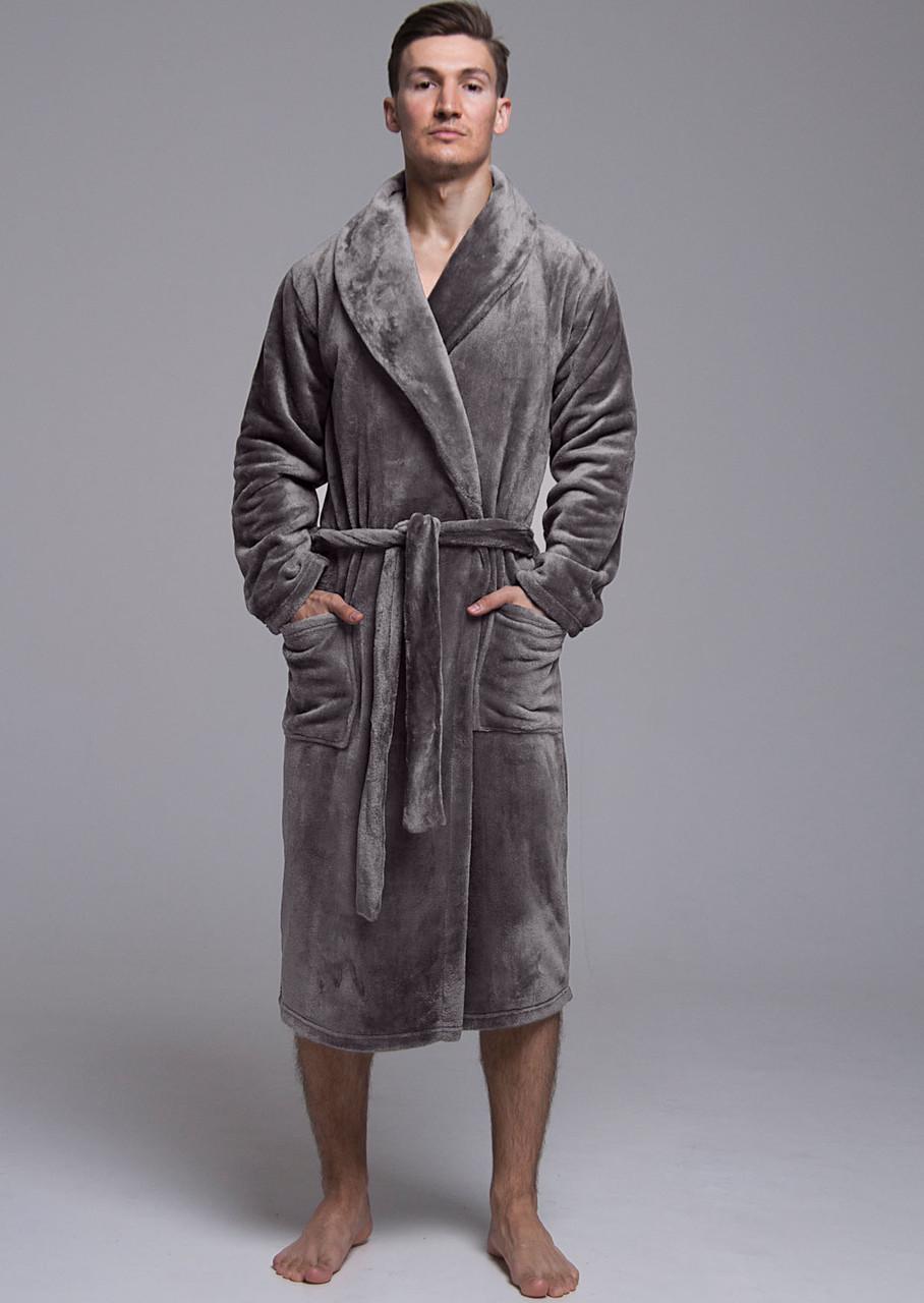 Халат чоловічий Roksana теплий на запах з кишенями та коміром велсофт S Коричневий (1202/90054) Халат чоловічий Roksana теплий на запах з кишенями та коміром велсофт S Коричневий (1202/90054)