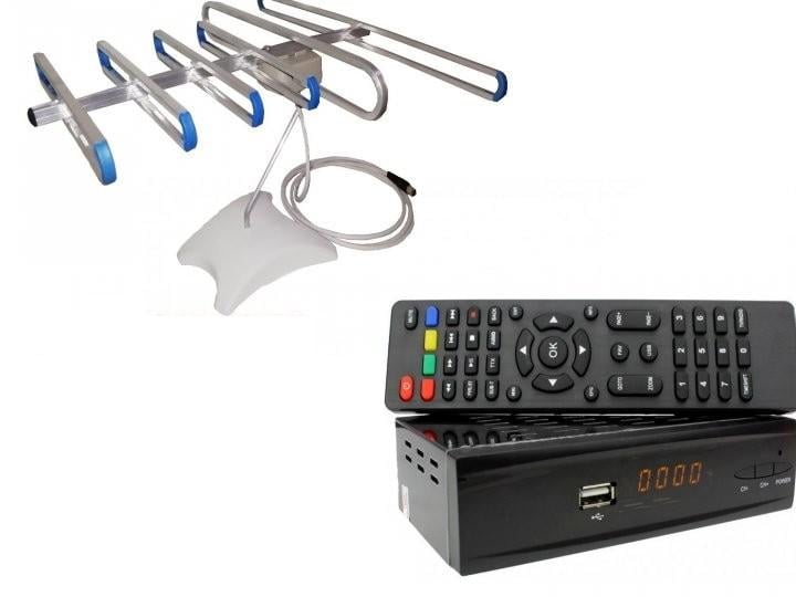 Комплект DVB-S2/T2 тюнер комбінований Combo DVB-S2/T2/антена кімнатна Super