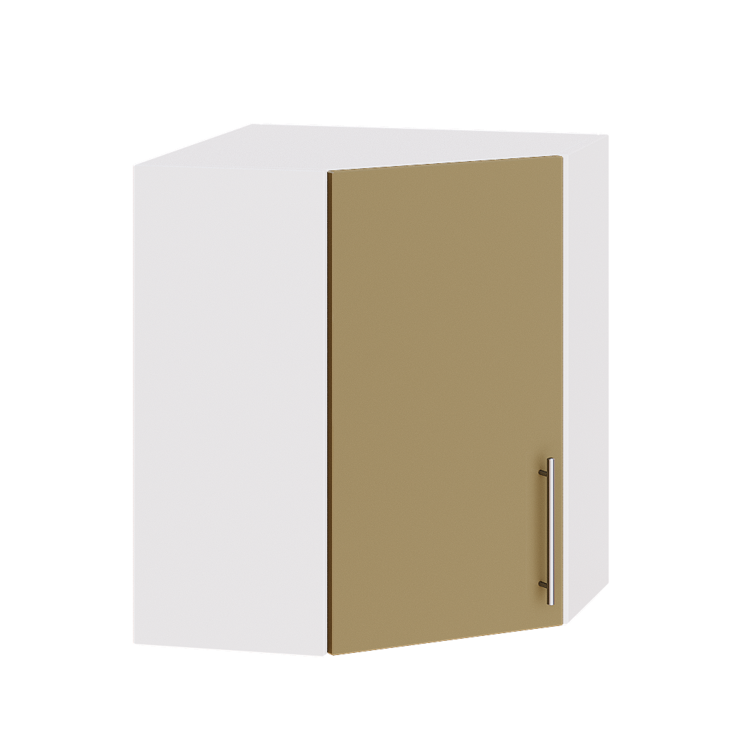 Шкаф верхний Эверест Модерн модуль Верх угловой В17-600 60х60х72 см Мокко глянец/Белый (02711)