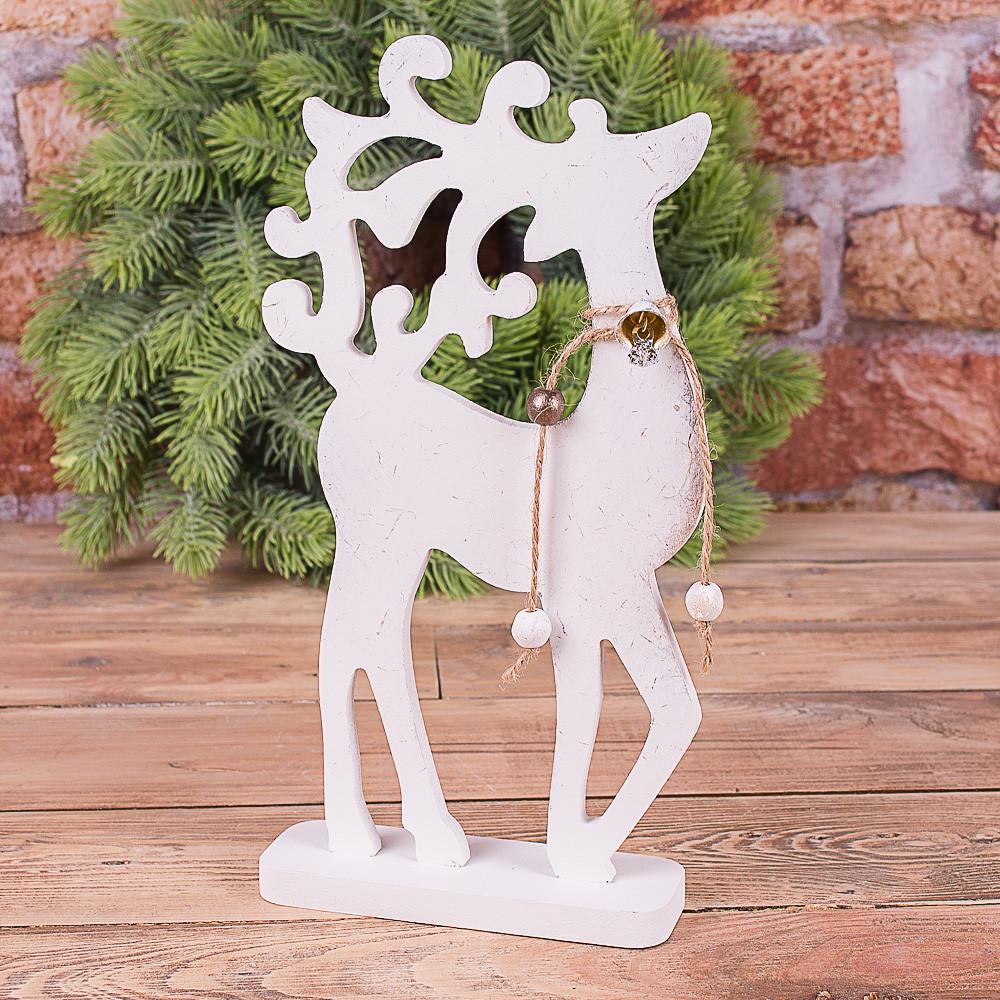 Деревянная статуэтка Олень 23 см Белый (4608)