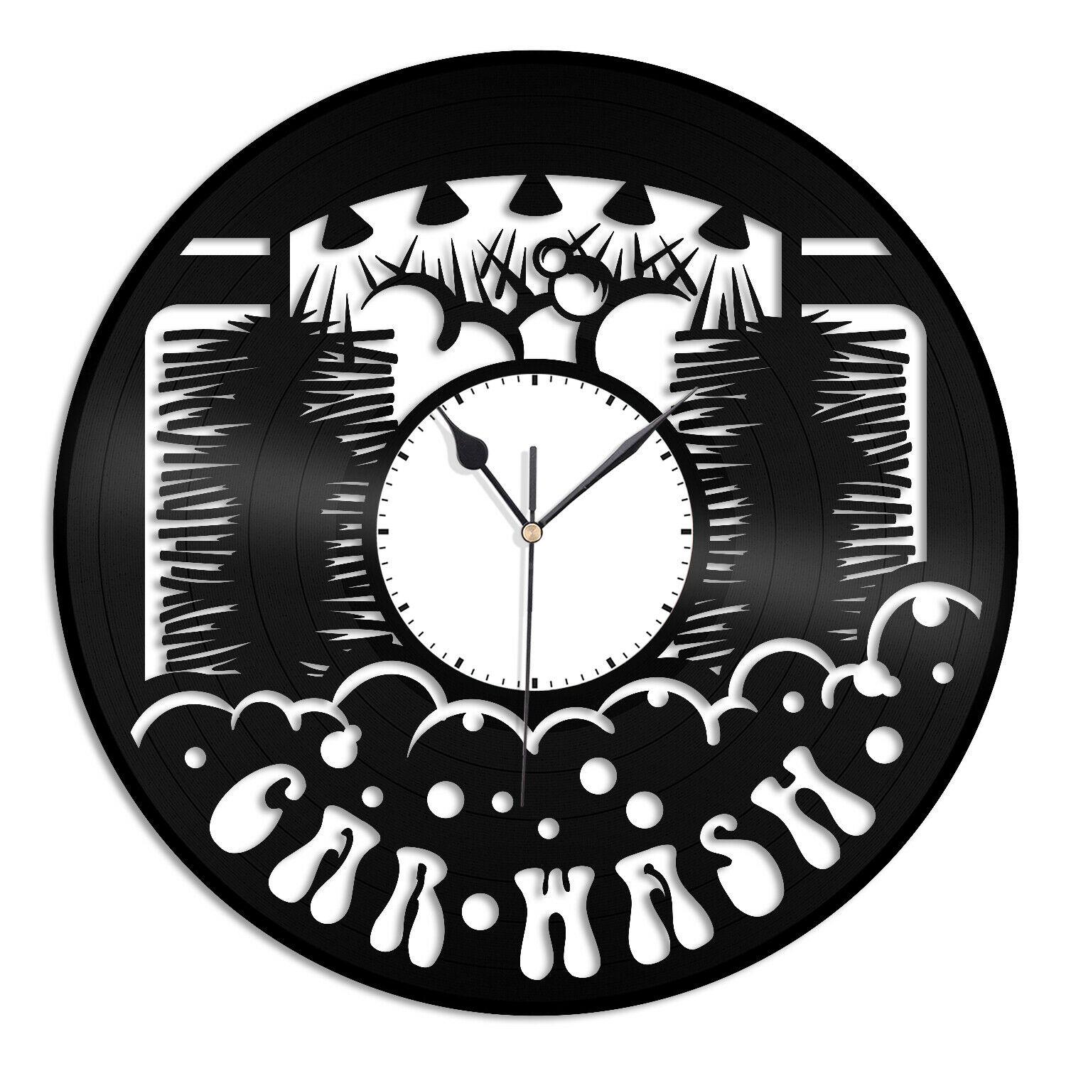 Часы настенные Автомойка 1715 из виниловой пластинки