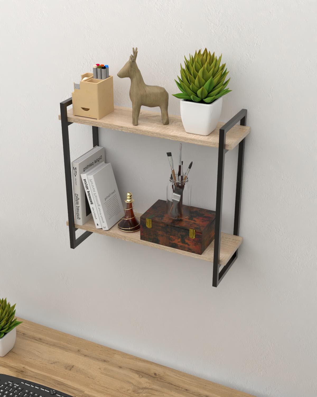 Полка настенная EcoLoft Миртен DSP-1464-6 в стиле лофт Дуб сонома (34714219)