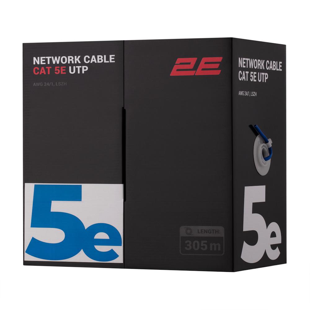 Кабель 2E CAT 5e U-UTP AWG 24/1 LSZH 305 м Синій (2E-CBL5EUTP-LSZH-BLU)