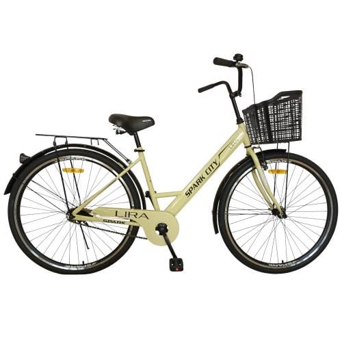 Велосипед Spark CITY LIRA колеса 28" стальная рама 18" с корзиной Светло-бежевый (000240043)