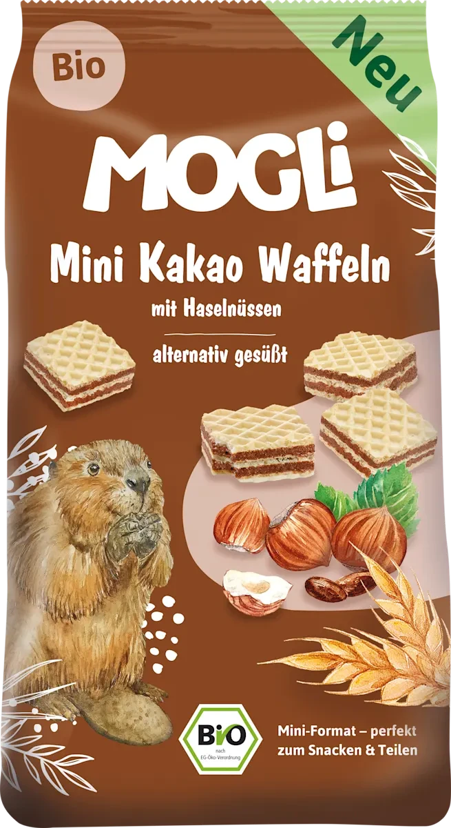 Вафли детские MOGLI с какао и фундуком для детей с 3-х лет 75 г