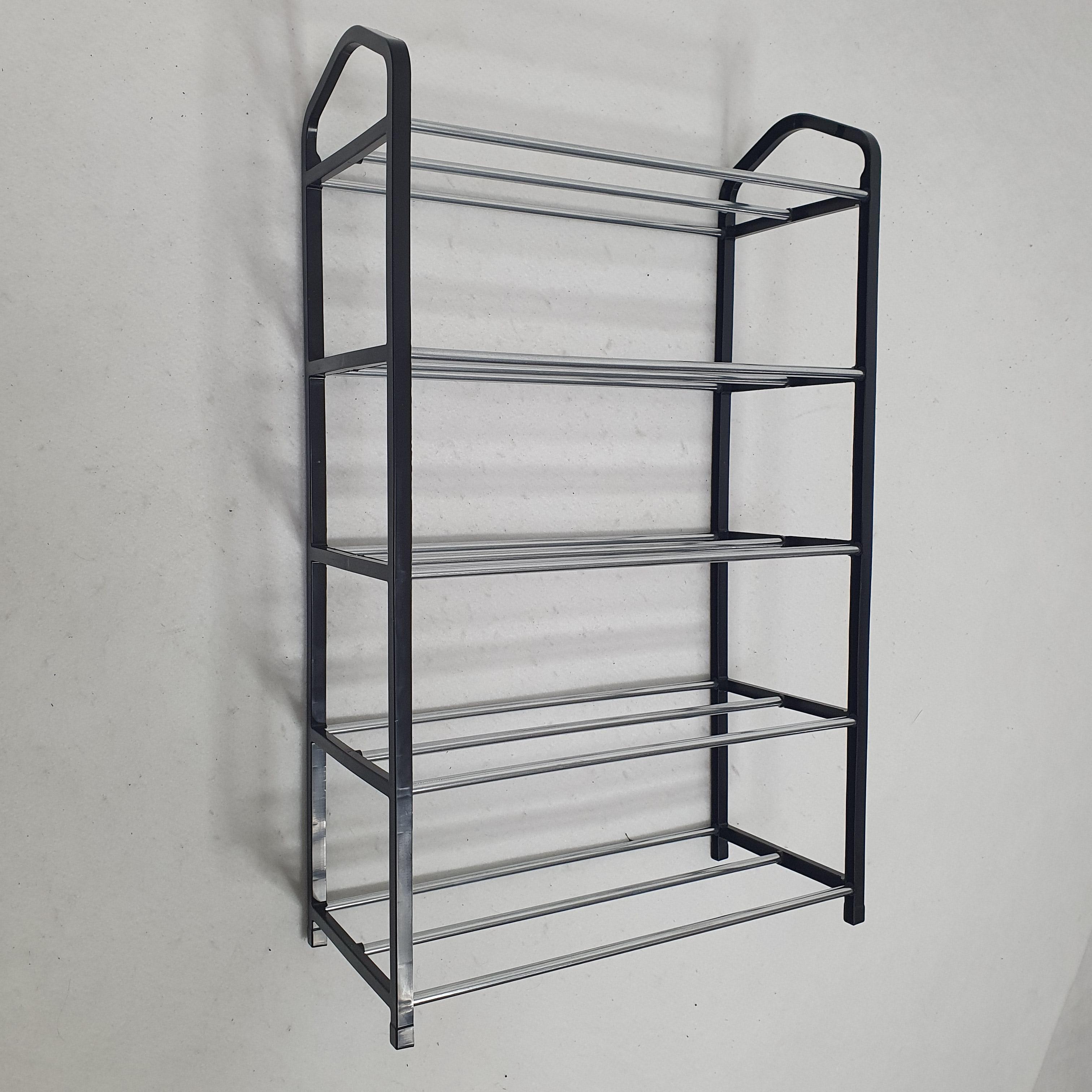 Полка-стеллаж для обуви напольная для обуви 5-уровневый 68х41х18,5 см Черный (YH8807-5-Black)