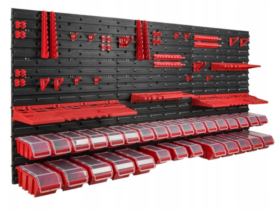 Панель для инструментов Kistenberg MIX В64 1740x780 мм и 30 контейнеров с крышкой Черно-красный (29923525)