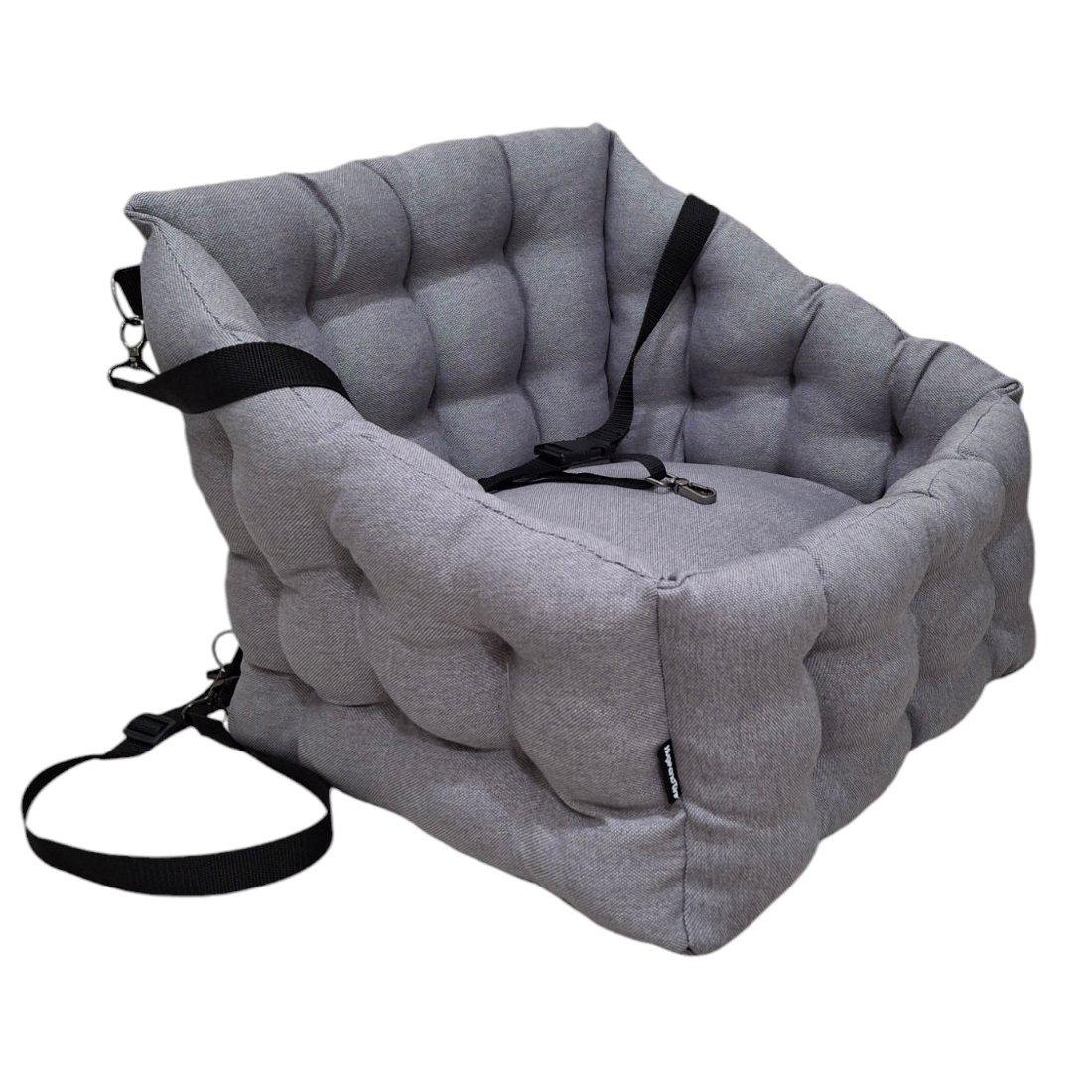 Автомобільне крісло для собак Huge and Tiny зі знімними ременями 50x45 см Світло-сірий - фото 7 Автомобільне крісло для собак Huge and Tiny зі знімними ременями 50x45 см Світло-сірий - фото 7