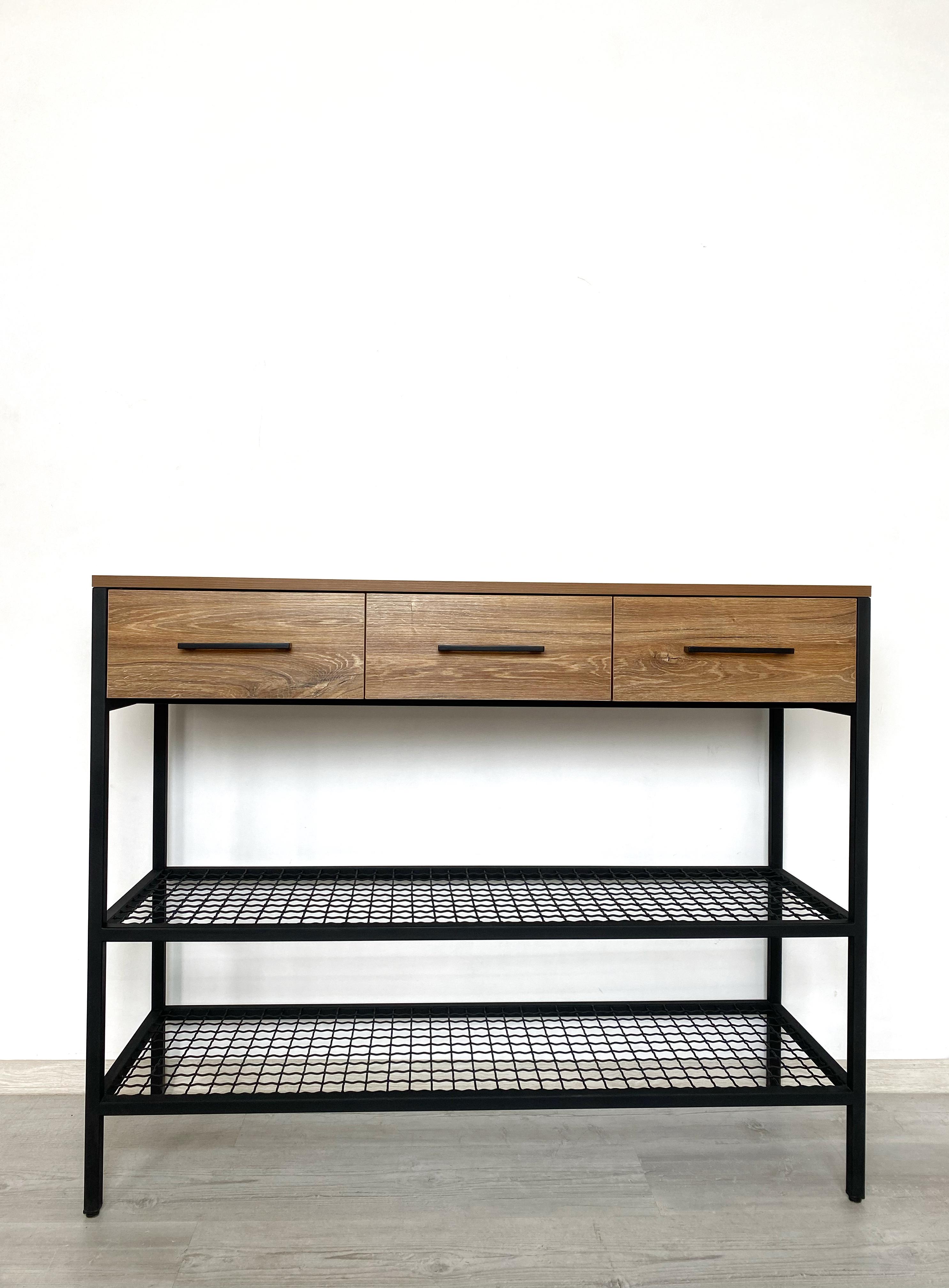 Консольный столик из металла и ЛДСП K07-ML 900х1100х350 мм - фото 2 Консольный столик из металла и ЛДСП K07-ML 900х1100х350 мм - фото 2