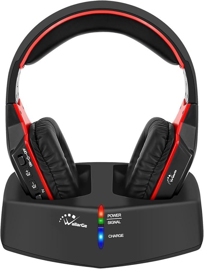 Навушники бездротові WallarGe для перегляду ТВ із зарядною док-станцією