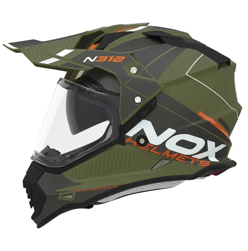 Мотошлем NOX N312 Drone XL Khaki/Orange (32305)