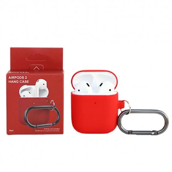 Чехол для наушников AirPods силиконовый с карабином Красный (KG-6077) Чехол для наушников AirPods силиконовый с карабином Красный (KG-6077)