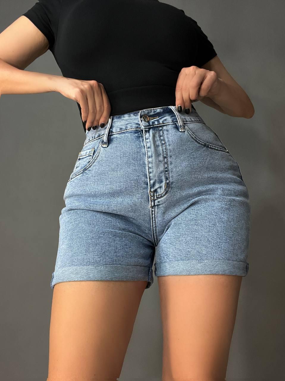 Шорты женские джинсовые Derun 7025-7027-7028-7030 р. 38 Голубой (26852043) - фото 7