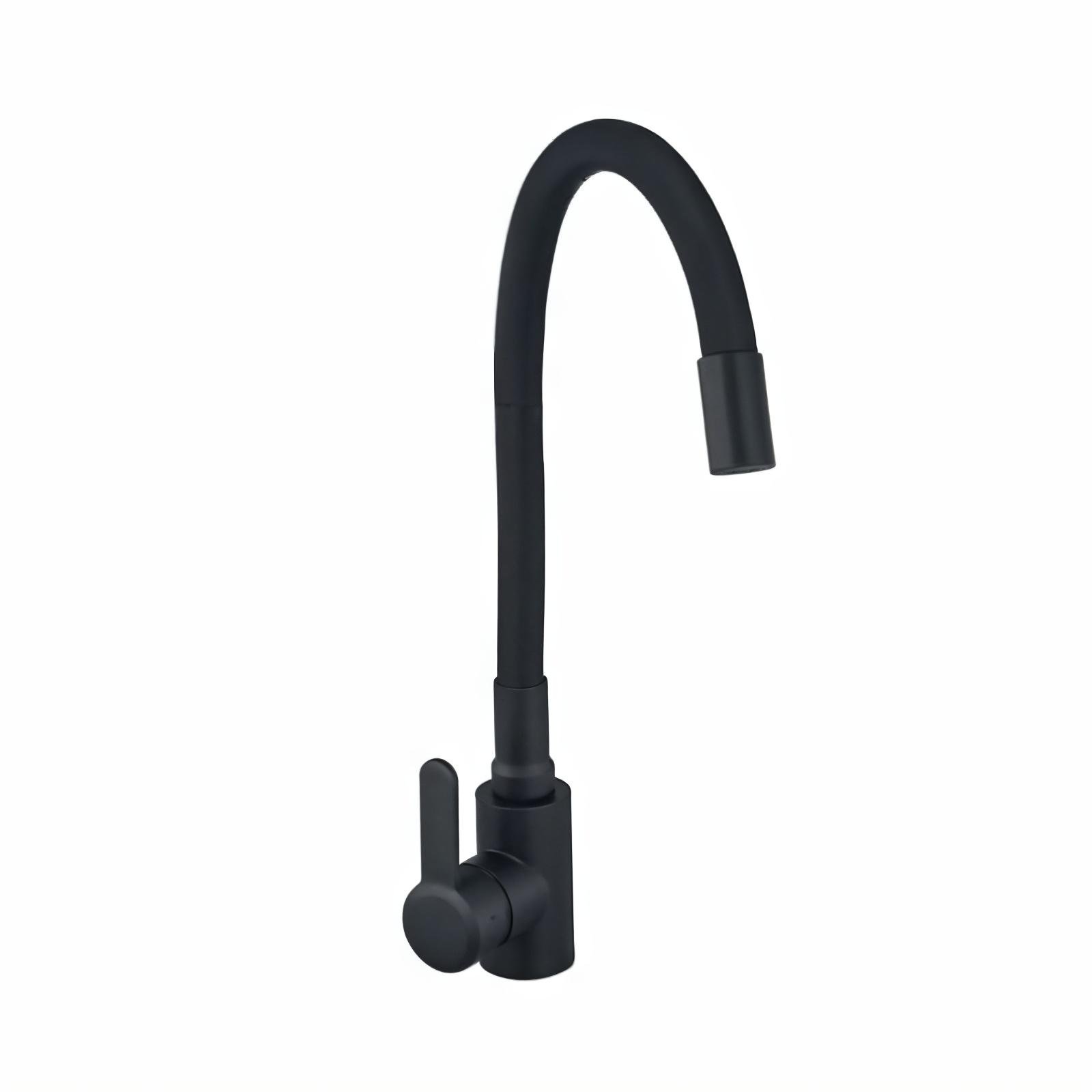 Смеситель для кухни Champion EZA-011 REFL.Black с силиконовым изливом Black (CH6457)