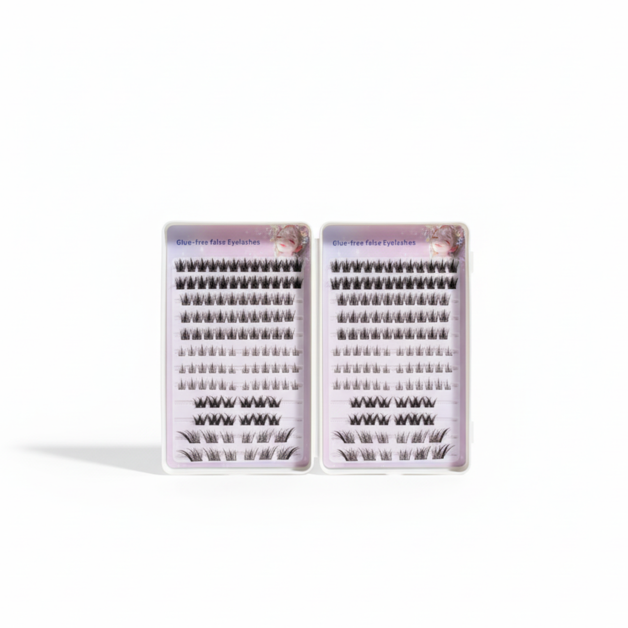 Набор для наращивания накладных ресниц Manga style изгиб 30D пучковые ресницы 228 шт. 5в1 Черный (2862415061)