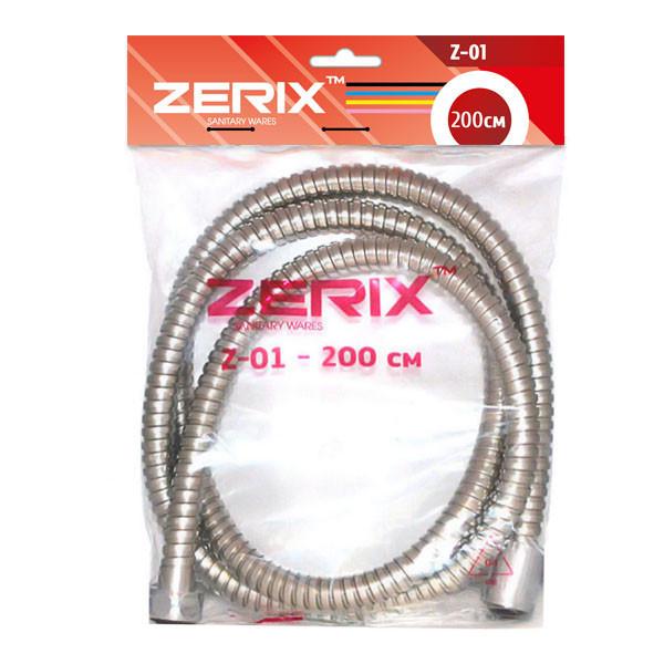 Душовий шланг Zerix Chr.Z ZX0200 в металевому обплетені 2000 мм Сатин (81221)